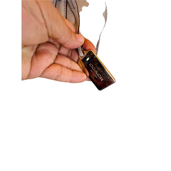 Coach Beige Crossgrain Leather Street Prince Satchel Top Handles 14 in X 11 in - Picture 7 of 14